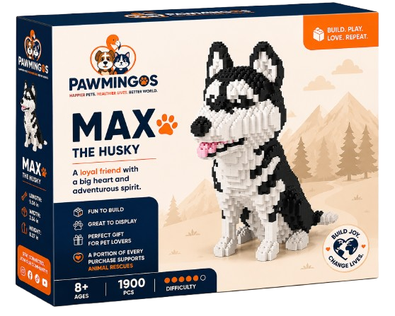 🐺 Luna – Siberian Husky Dog Building Block Set