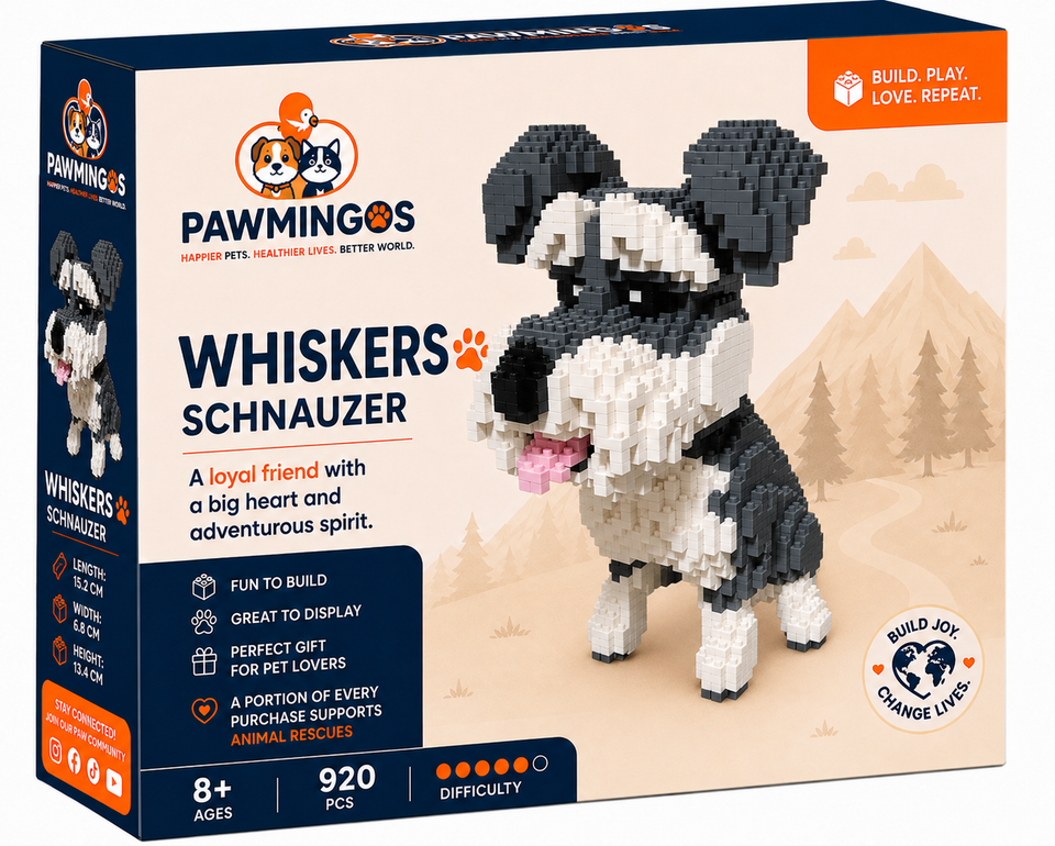Whiskers🐾 Schnauzer Dog Building Block Set