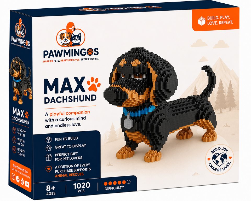 Max🐾 Dachshund Dog Building Block Set